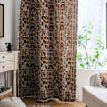 Miniatyrbild 5 av 8: Boho Geometrisk Bohemisk Gardin För Sovrum Vardagsrum Bomull Linne Tryckta Dekorativa Gardiner med Tofs Heminredning E0014 W150XH260