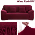 Miniatyrbilde 1 av 11: Elastisk Sofatrekk for Stue, Ensfarget Sofatrekk, Stretch Sofatrekk Hjørne 1/2/3/4 Seter L-Formet Sofa Krever Kjøp av 2 stk Red--1PC 1 seat 90-140cm