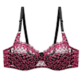 Miniatyrbild 6 av 7: Sexig transparent BH med spetsbroderi för kvinnor, plus size behå, bralette, färgpatchwork-BH Red 80C