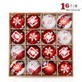Miniatyrbilde 1 av 10: Yinhao Julekule 16 8cm Plast Julefargekule Juletre Anheng Ornament Hengende Ornamenter Red and White