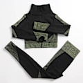 Miniatyrbild 11 av 11: Yoga Set Träningskläder gym fitness för damer träningsdräkt 3 Pcs set black gray M