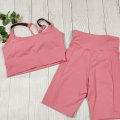 Pikkukuva 1 / 11: Joogaliivit ja shortsit, 2-osainen setti, treenivaatteet, spandex, naisille Rose-Red Set S