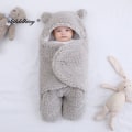 Pikkukuva 8 / 11: Pehmeät vastasyntyneen vauvan kapalointipeitot vauvan makuupussi kirjekuori vastasyntyneelle unipussi puuvilla paksuuntunut kotelo vauvalle 0-9 kuukautta brown-Fleece 9M