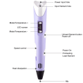 Miniatyrbillede 2 af 11: 3D Pen til Børn 3D Tegne- og Printpen med LCD-Skærm Kompatibel med PLA Filament Legetøj til Børn Jule- og Fødselsdagsgave PLA Filagment purple and EU