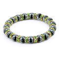 Miniatyrbillede 1 af 11: Naturlige hæmatitperlearmbånd til mænd Uden magnetisk sundhedsbeskyttelse Dame Smykker Charm Krystalsten Stretch Armbånd Bangle Green Gold