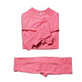 Pikkukuva 11 / 11: Joogasetti treeniurheiluvaatteet pitkähihainen crop-toppi korkeavyötäröiset leggingsit naisille 2E-dark grey L