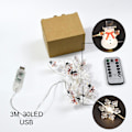 Miniatyrbillede 3 af 5: 3M 30LED Julemand Snemand LED Lyskæde USB Fe Lys Juletræsdekoration Ornamenter Nytår 2023 Gaver Default Title