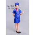 Miniatyrbild 3 av 9: Halloween Kostymer för Barn Flyguniformer Cosplay Pilot Flygvärdinna Flygplan Pojkar Flickor Karneval Rollspel Kläder Style3 4Pcs Height 110CM