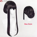 Pikkukuva 6 / 11: Anime SPY×FAMILY Yor Forger Pitkät Mustat Cosplay Peruukki Hiukset Lämmönkestävä Synteettinen SPY FAMILY Halloween Roolileikki Peruukit + Peruukkihattu Wig C 3PCS C Set One Size