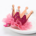 Miniatyrbillede 4 af 11: Søde skinnende netgarn piger fødselsdagsfesthatte prinsessekrone hatte baby shower fødselsdagskage hatte fotorekvisitter børnefestindretning Pink 9X4.5CM