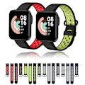 Miniatyrbilde 1 av 11: Erstatningssportreim for XiaoMi Mi Watch Lite-reim Silikon Pustende Klokkereimer for Mi Watch Lite Klokkereim Armbånd Dark Green and White