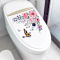 Pikkukuva 2 / 5: 1 Set Koristeellinen WC-tarra Helppo käyttää PVC Itseliimautuva Herkkä Kukka Kannettava Seinä Jääkaappitarra Päivittäiseen käyttöön 30 X 30cm 30 X 30cm