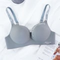 Pikkukuva 1 / 4: Naisten saumaton kirjainpainettu rintaliivi ilman teräsrengasta, pehmeä jääsilkkinen rintaliivi, seksikäs push-up-rintaliivi Grey 38