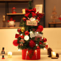Miniatyrbilde 9 av 11: Mini juletrepynt skrivebord juletre dekorasjon 60cm juletre rosa simulering 45cm high-grade red B package