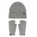 Miniatyrbild 3 av 9: Varm Stickad Mössa Handskar Tvådelad Fleecefodrad Pekskärm Ullmössa Tvådelad Kostym Dark gray two-piece set