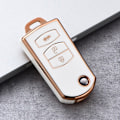 Miniatyrbillede 11 af 11: 2 3 Knapper Blød TPU Flip Bil Nøgle Etui Cover Til Mazda 3 2 6 2003 2004 2005 2006 2007 2008 2009 2010 2011 2012 2013 Bilholder A grey shell