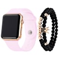 Miniatyrbild 2 av 6: 3 st/set Herr Mode Enkel LED Silikon Elektronisk Klocka Armband Set Rose gold shell White Belt