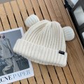 Miniatyrbilde 1 av 6: 2023 Søt Bjørn Varm Ansikt Liten Strikket Lue Barn Allsidig Kuldebeskyttelse Høst og Vinter Øreklaffer Ull Beige M(56-58cm)