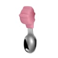 Pikkukuva 10 / 11: Vauvan haarukka ja lusikka integroidulla silikageelikiinnikkeellä taaperon ruokailuun tarkoitettu lautanen lasten astiasto Curved spork-color box package-Red