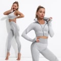 Pikkukuva 4 / 11: Joogasetti treenivaatteet kuntosalille naisten verryttelypukuun 3 Pcs set black gray XL