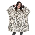 Miniatyrbilde 1 av 11: Vinter Oversized Hettegenser Teppe Med Ermer Fleece Genser Rutete Hette Dame Lomme Hettegenser Oversize Mykt Teppe Leopard One Size