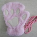 Miniatyrbillede 11 af 11: Kawaii Katte Klo Plys Handsker Kvinder Vinter Varme Korte Fingerløse Handsker Fluffy Bjørn Kat Votter Kostume Halv Finger Votter D Plush Mittens One Size