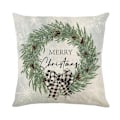 Miniatyrbillede 4 af 11: Merry Christmas Pudebetræk 45x45cm Pyntepudebetræk Vinter Julepynt til Hjemmet Træ Hjort Sofa Pudebetræk 0