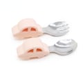 Miniatyrbilde 7 av 8: 2 stk. Barn Bestikk Rustfritt Stål Baby Servises Sett Spiseskje Gaffel Bilform Småbarn Servise Barn Bestikk Yellow Spoon Fork