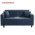 Miniatyrbild 1 av 11: Elastiskt Vattentätt Sofföverdrag Enfärgat Hög Stretch Överdrag Allomfattande Elastiskt Sofföverdrag Soffskydd för Vardagsrum Grey Blue 2-seater 145-185cm