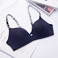 Miniatyrbillede 3 af 4: 75-85 A/B Cup Dame Trådløse BH'er Sømløse Bogstavstropper BH Sexet Undertøj Justerbar Push Up Bralette Wine red 85