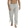 Miniatyrbild 9 av 11: Piratbyxor för män Renässans Medeltida Viking Kostym Dragsko Shorts Halloween Vuxen Cosplay Beige M