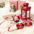 Miniatyrbild 4 av 4: Nya Jultema Element 6cm9st Handritad Julkuleset Julgranshängen Red and White
