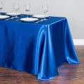 Miniatyrbilde 1 av 11: Hvit Duk Polyester Duk Rektangulær Satengduk for Bursdag Jul Hjemmefest Dekor Bryllupsutstyr Royal Blue 145x220cm