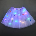 Miniatyrbillede 1 af 11: Pige Sommerfugl Lysende Tutu LED Nederdel Glød Blomsterkrans Hovedbøjle Fest Magisk Engel Fe Jul Kostume Fødselsdagsgave pompon purple skirt
