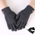 Miniatyrbild 2 av 8: Höst Vinter Herr Stickade Handskar Pekskärm Högkvalitativ Ull Enfärgade Handskar Herr Vantar 11762-Rhombus-Black Elastic stretchable