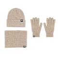 Miniatyrbild 7 av 11: Varm Ullmössa Halsduk Handskar Tredelat Set Vindtät Stickad Mössa Tredelat Set Caramel three-piece set