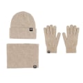 Miniatyrbilde 7 av 11: Varm Ullhatt Skjerf Hansker Tredelt Sett Vindtett Strikket Hatt Tredelt Sett Light gray three-piece set