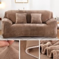 Miniatyrbilde 8 av 9: Fløyelsmykt tykt sofatrekk All-inclusive elastisk seksjonssofatrekk for stue Sjeselong L-formede hjørnetrekk black - 3-seater(190-230cm)