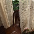 Miniatyrbillede 2 af 6: Boho Chic Beige Hæklet Strikkede Gardiner til Soveværelse Bomuld Linned Udhulet Retro Bondehus Terrasse Vinduesgardiner as picture 1pcs W100xH150 cm