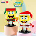 Miniatyrbillede 4 af 9: SvampeBob Firkant Mikropartikler Byggeklodser By Patrick Star Blæksprutte Charme Børnelegetøj Fødselsdagsgaver 785pcs Original box