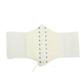 Miniatyrbillede 1 af 5: 1 stk. Gotisk Mørk Snøre Livstykke Bælte til Kvinder Bred PU Læder Bælter Dame Mode Slankende Taljebånd Justerbar Kjole Girdle White One Size
