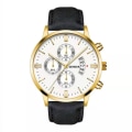 Miniatyrbillede 1 af 11: Bælte Quartz Ur Mode Kalender Herreur Business Ur Mænd Gold shell black with white surface
