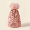 Miniatyrbillede 1 af 11: Efterår og Vinter Stor Pelskugle Fortykkede Fleeceforede Dobbeltlags Uld Udendørs Hold Varmen Strikket Hue Dame Spotvarer Pink Average size