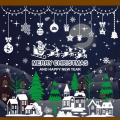 Miniatyrbild 2 av 11: Jul Tomte Älg Snögubbe Fönsterdekaler Väggprydnad Jul Glasdekaler God Jul För Heminredning Nyår 2023 Gray