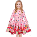 Pikkukuva 4 / 5: Lasten Mekko Joulupuvut Tyttöjen Printti Prinsessamekko Red 100cm