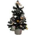 Miniatyrbild 4 av 5: Riffelmacher Utsmyckad Julgran Belyst 50cm 20258 - Silver - Julgran med Ljusslinga Rosetter Julgranskulor