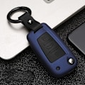 Miniatyrbillede 3 af 7: ABS Kulfiber Silikone Bilnøgle Cover Beskyttelsesetui til A3 A4 A5 C5 C6 8L 8P B6 B7 B8 C6 RS3 Q3 Q7 TT 8L 8V S3 Nøglering Carbon black