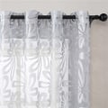 Miniatyrbillede 6 af 7: Brune Korte Geometriske Tyl Voile Gardiner til Stue Soveværelse Køkken Gardiner Skygge Vindue Voile Gardiner Stof Draperinger Brown 1 PC W250 x H270cm