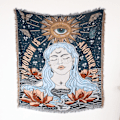 Miniatyrbillede 1 af 11: Nordisk Plaider til Seng Sofabetræk Stueindretning Sofaplaid Fritid Sengetæppe Udendørs Camping Picnic Måtte Boho Tapestry XT07-8 130X160cm