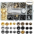 Miniatyrbild 8 av 9: Tryckknappar Kit 12.5mm Metall Tryckknappar för Kläder Hantverk Väska Skor Krage Bälte Jeans Perfekt Passform Justeringsknapp DIY Skräddare 40PCS